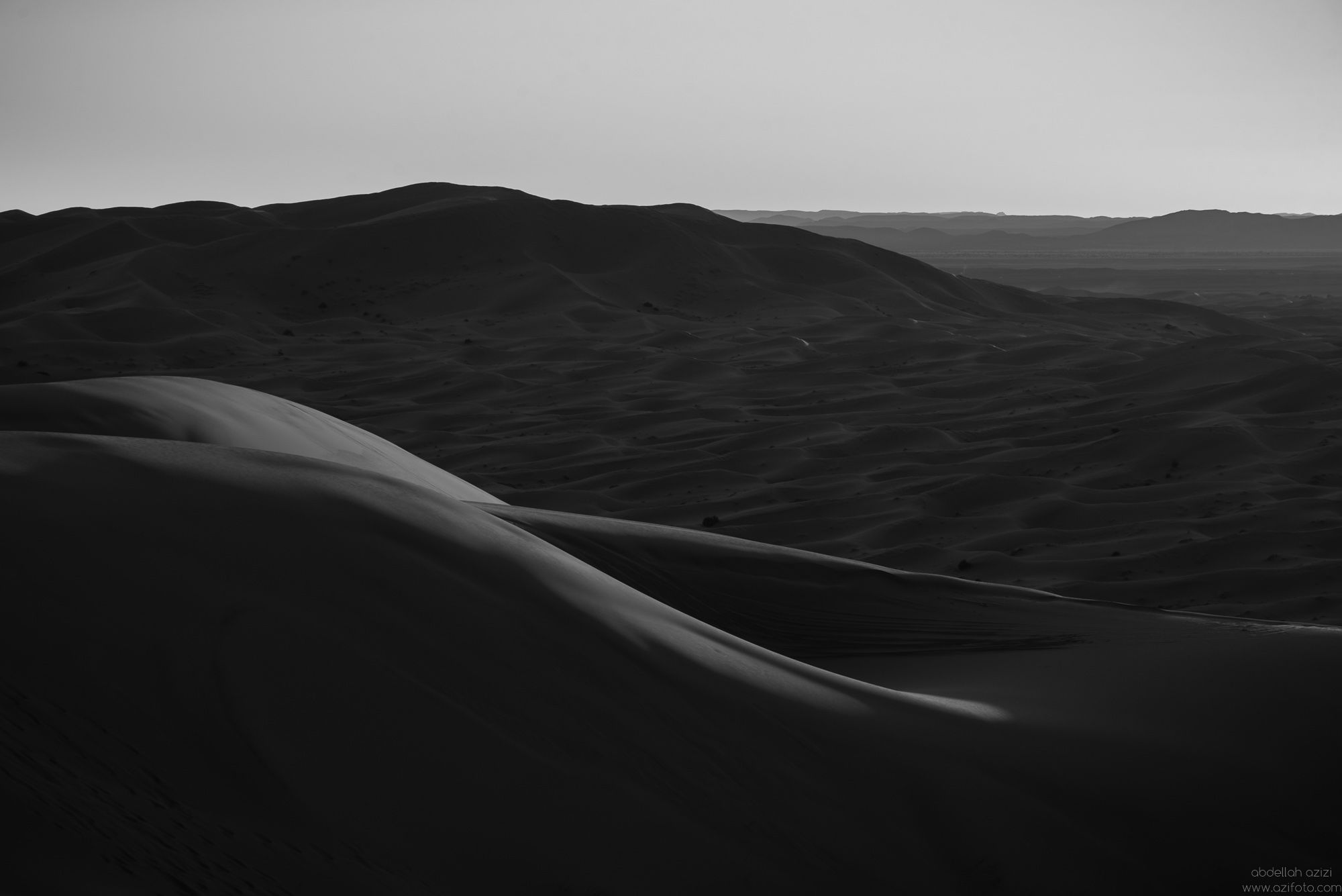 Sand dunes, Black and White Photo