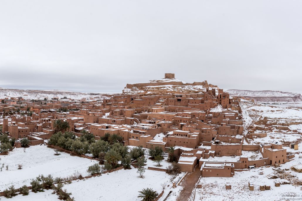 Ksar Ait Ben Haddou, Snow fall in Ouarzazate reportage