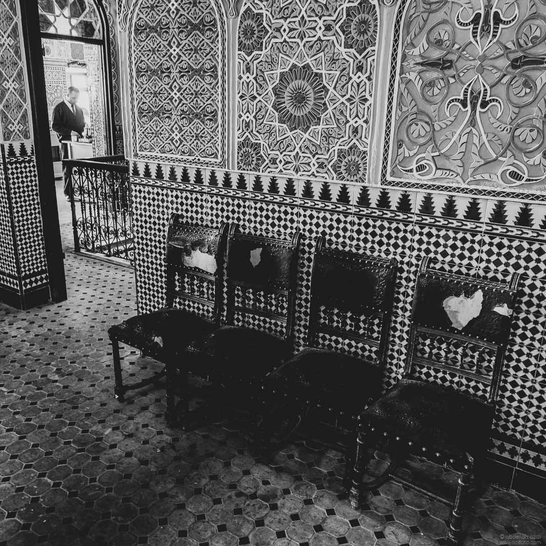 Old chairs, Black and White, Tangier Morocco