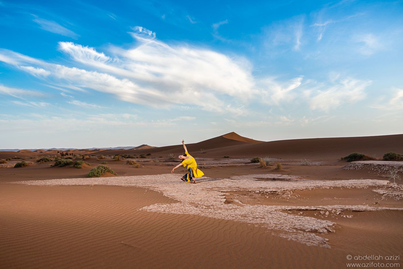 Desert dancer inside dunes